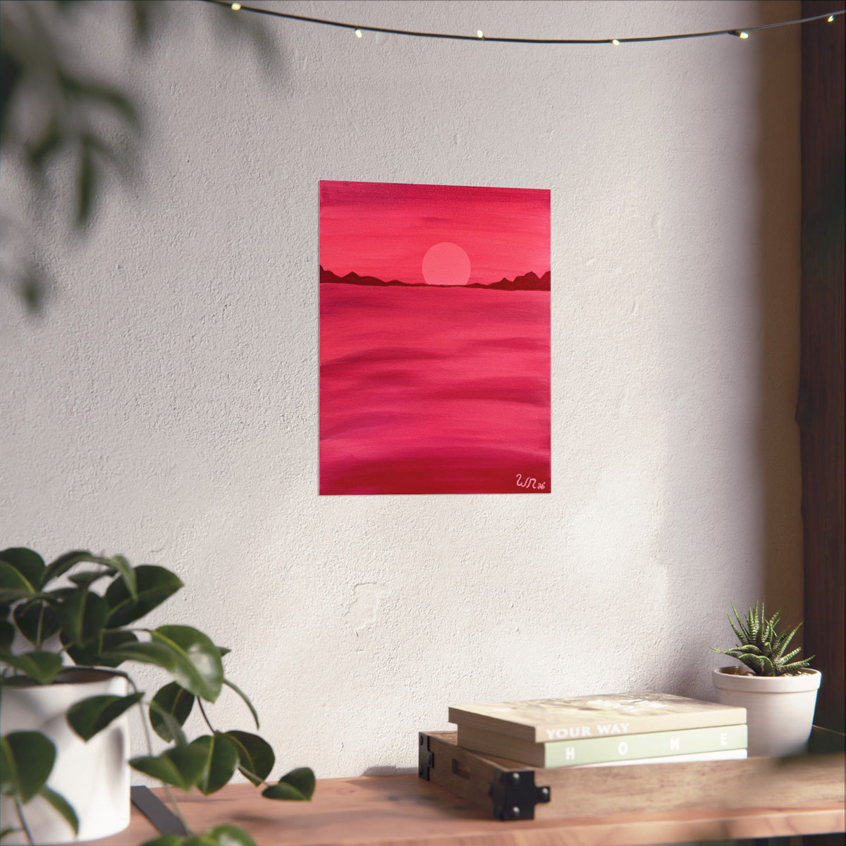 Red Ocean Eclipse- Matte Art Print