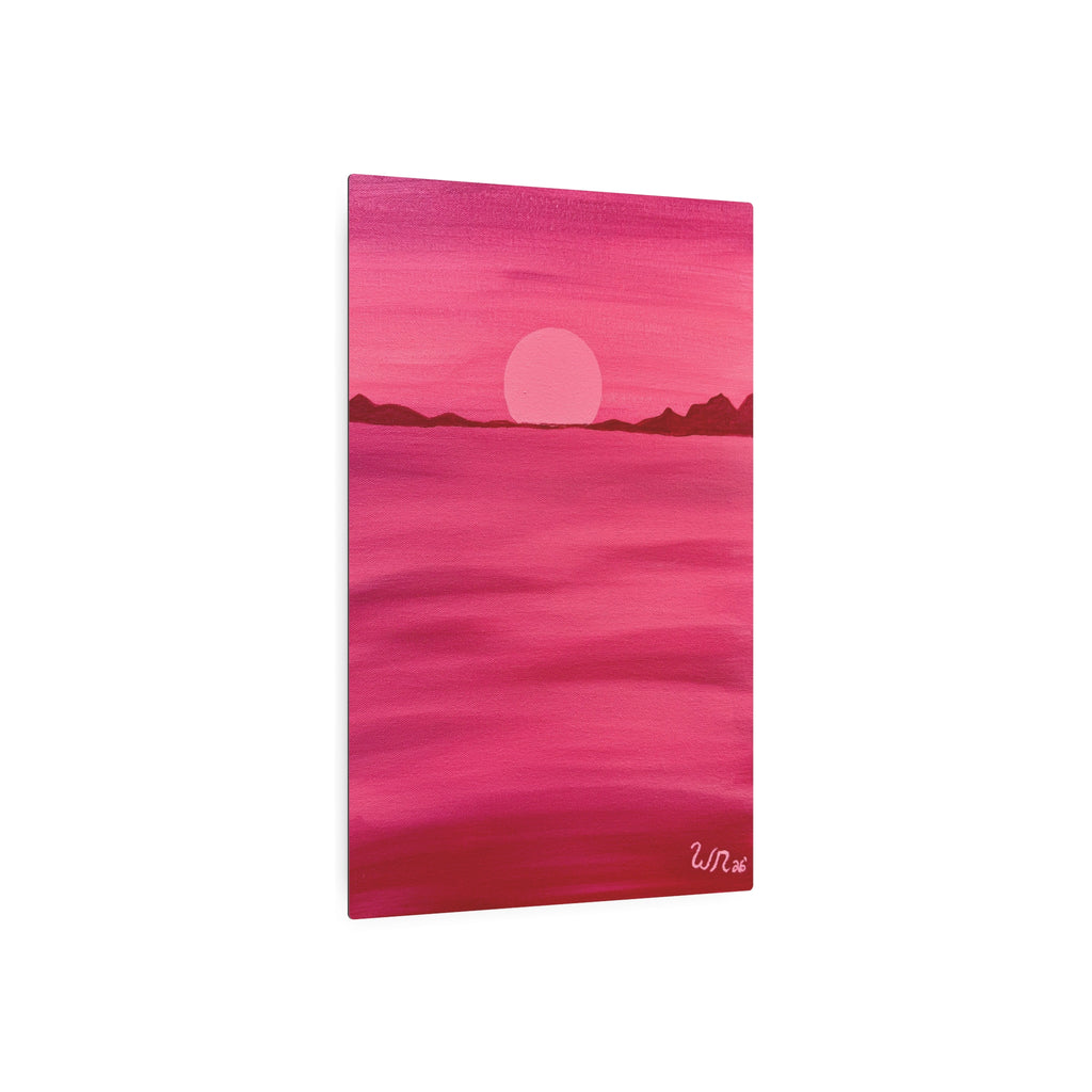Red Ocean Eclipse - Metal Art Print