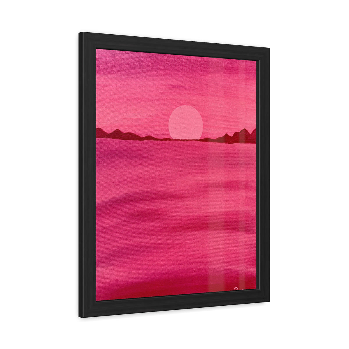 Red Ocean Eclipse - Framed Art Print