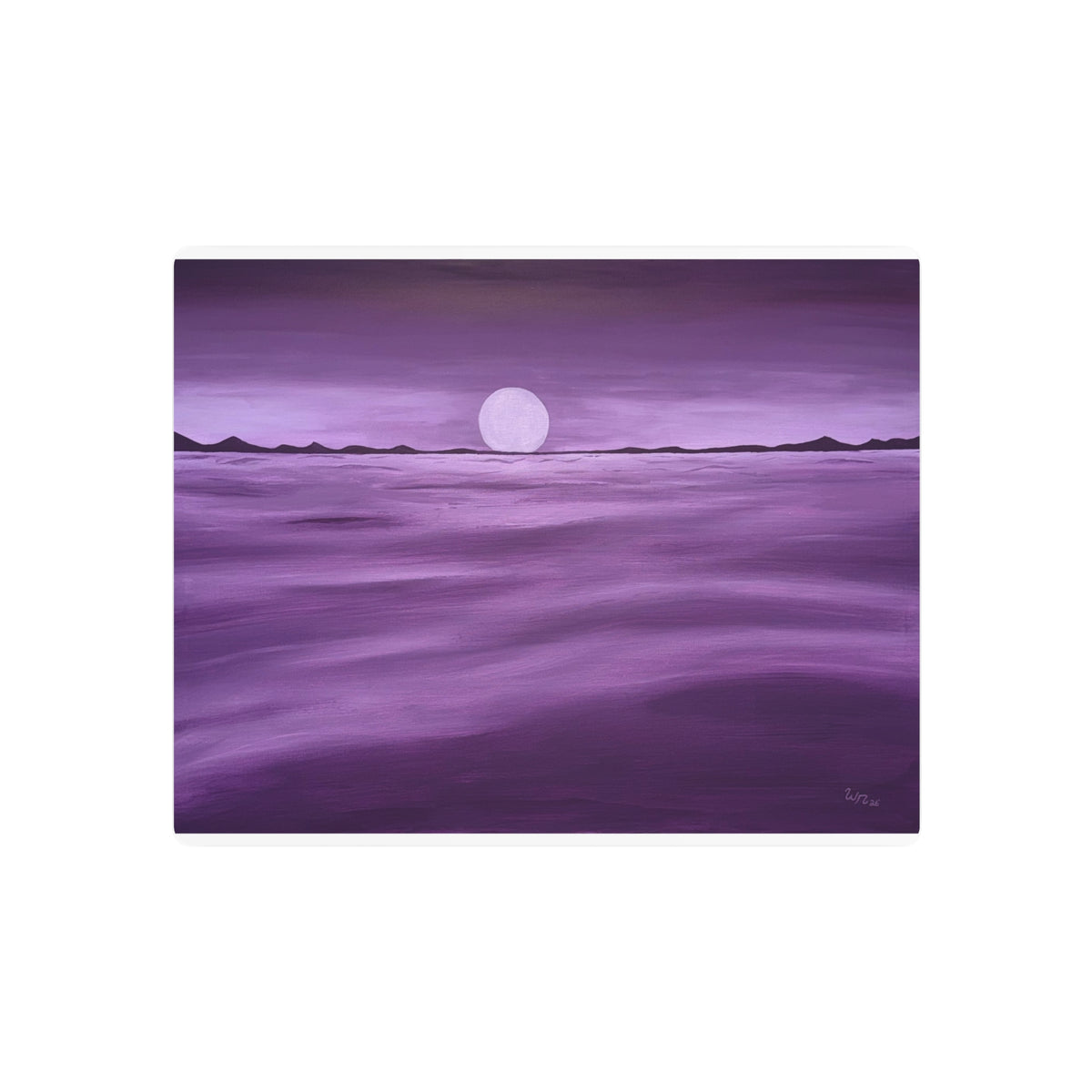 Purple Ocean Eclipse Metal Art Sign