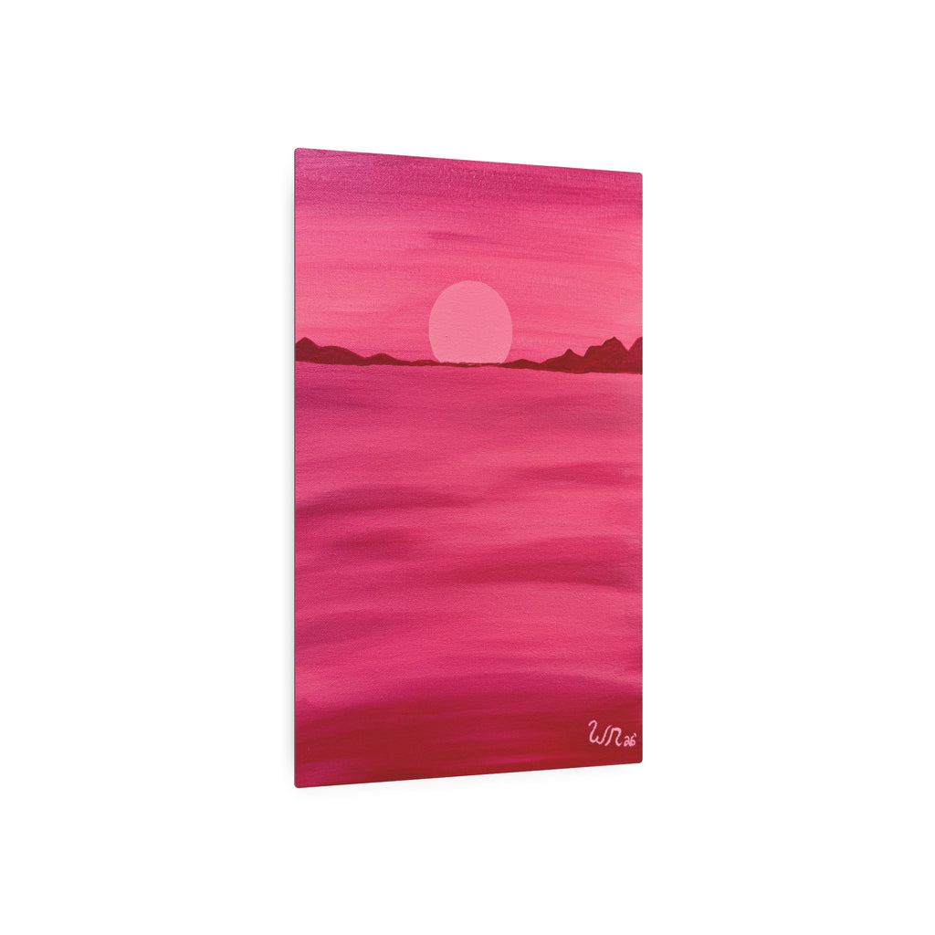Red Ocean Eclipse - Metal Art Print
