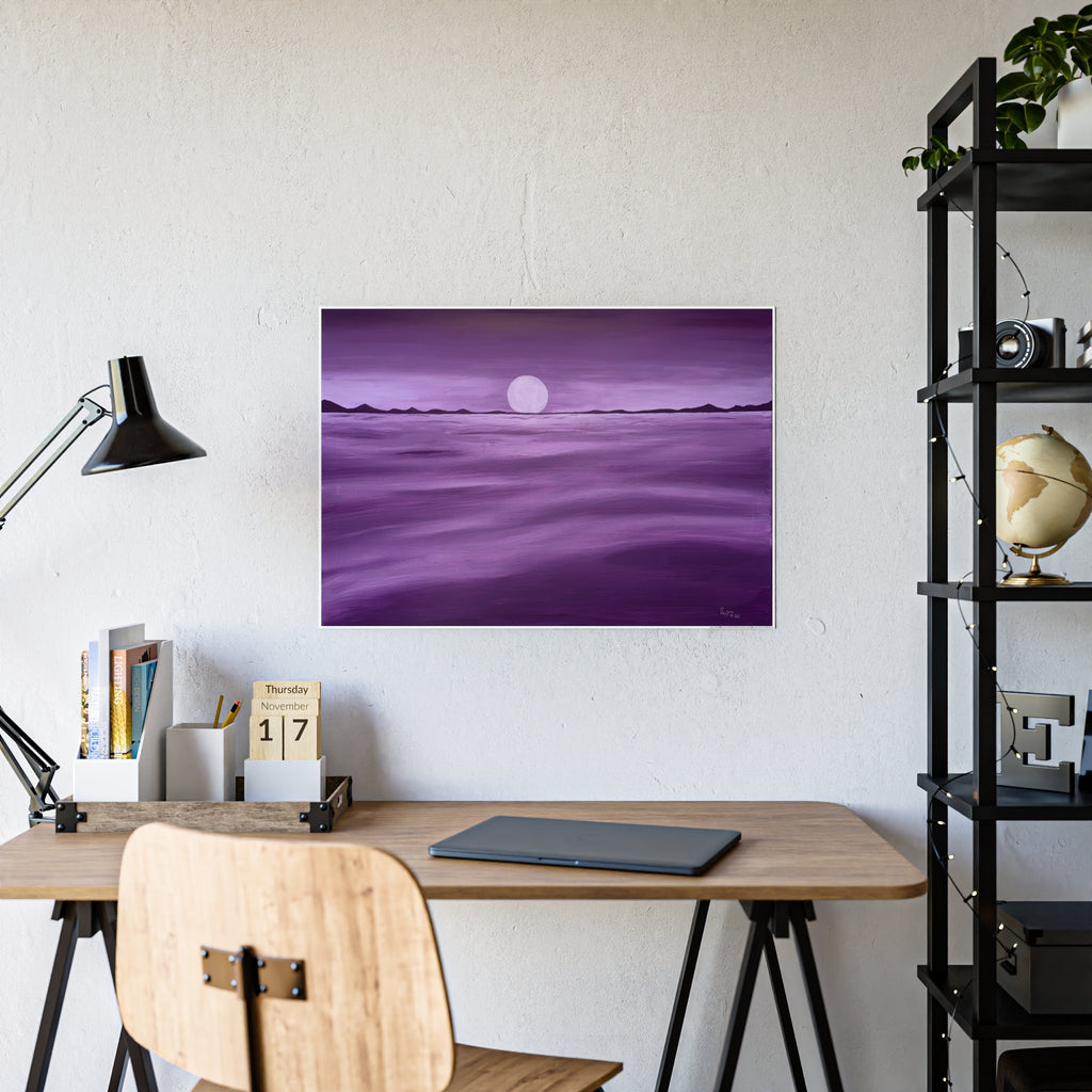 Purple Ocean Eclipse - Gloss Posters