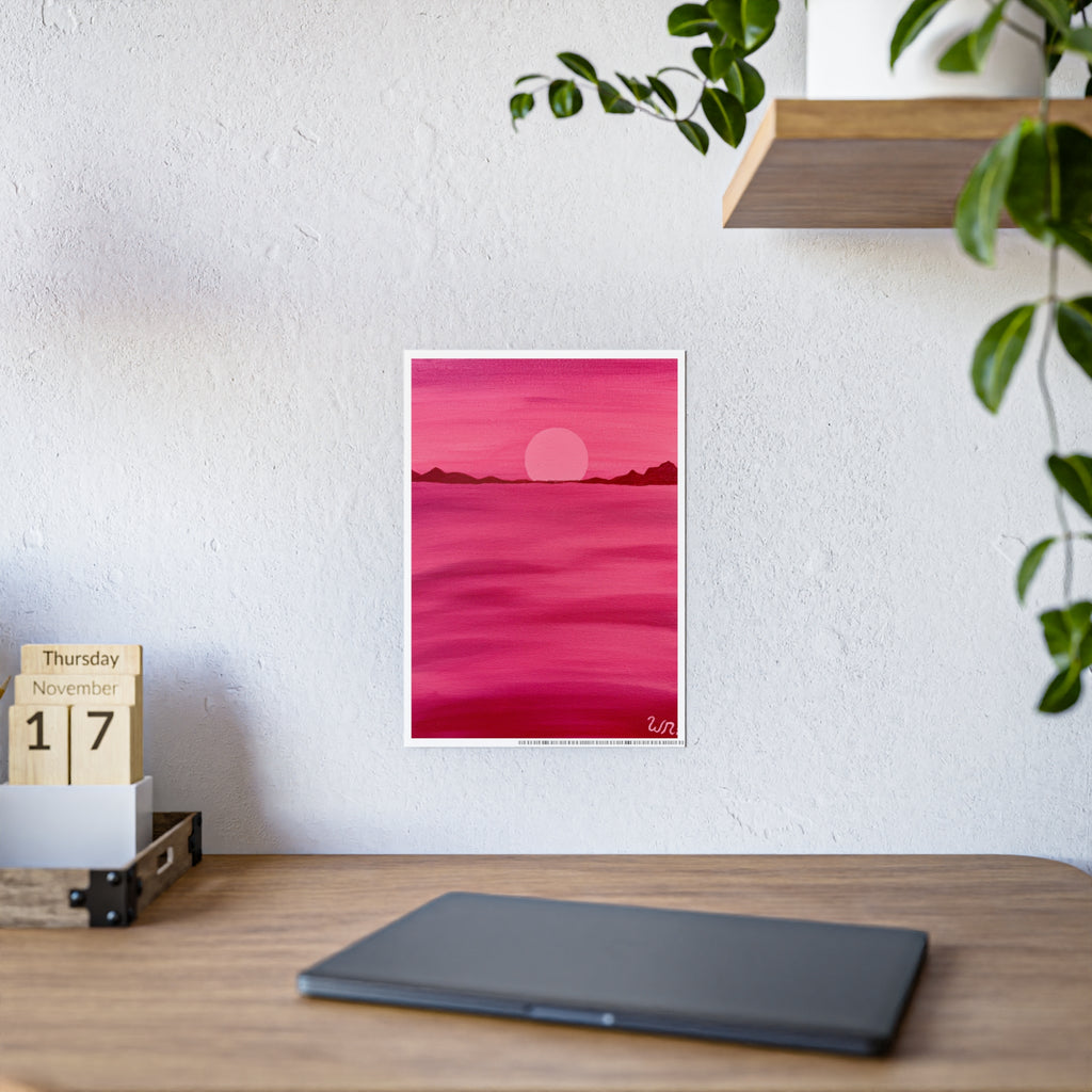 Red Ocean Eclipse- Gloss Art Print