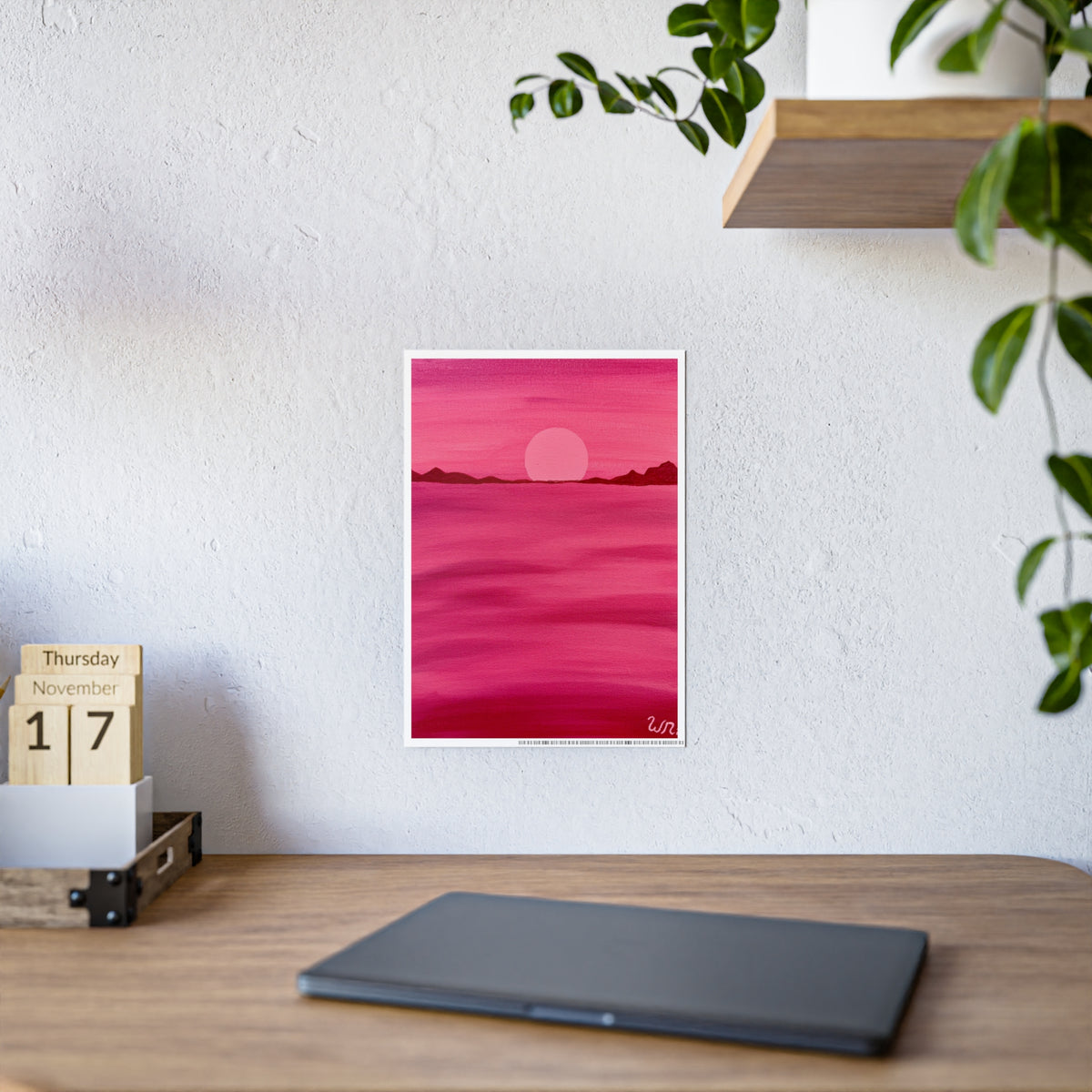 Red Ocean Eclipse- Gloss Art Print