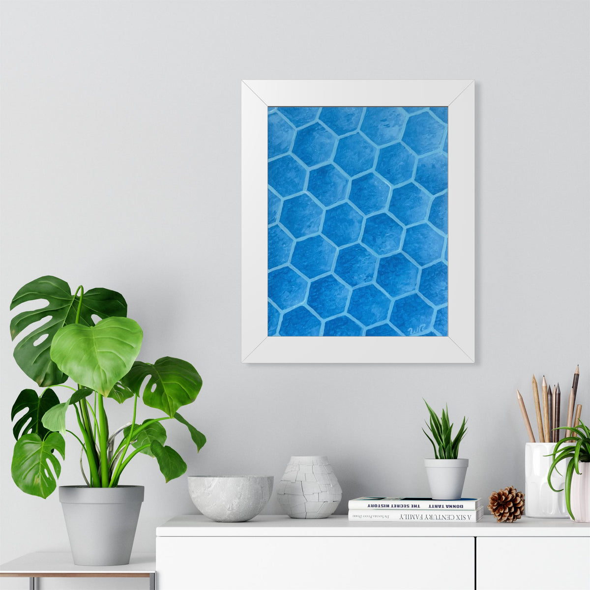 Blueberry Honeycombs - Framed Vertical Poster