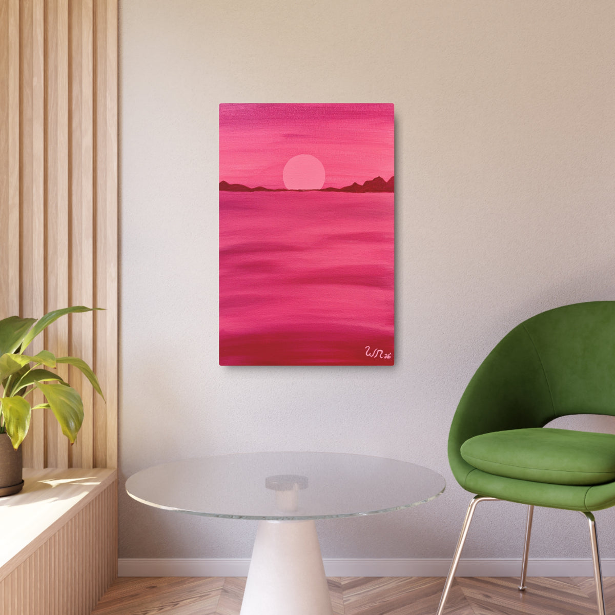 Red Ocean Eclipse - Metal Art Print