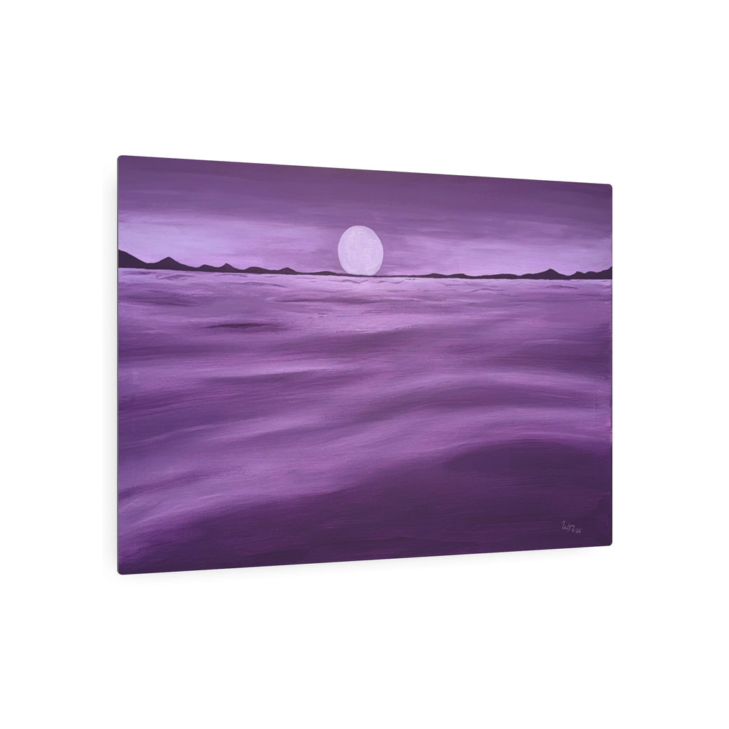 Purple Ocean Eclipse Metal Art Sign