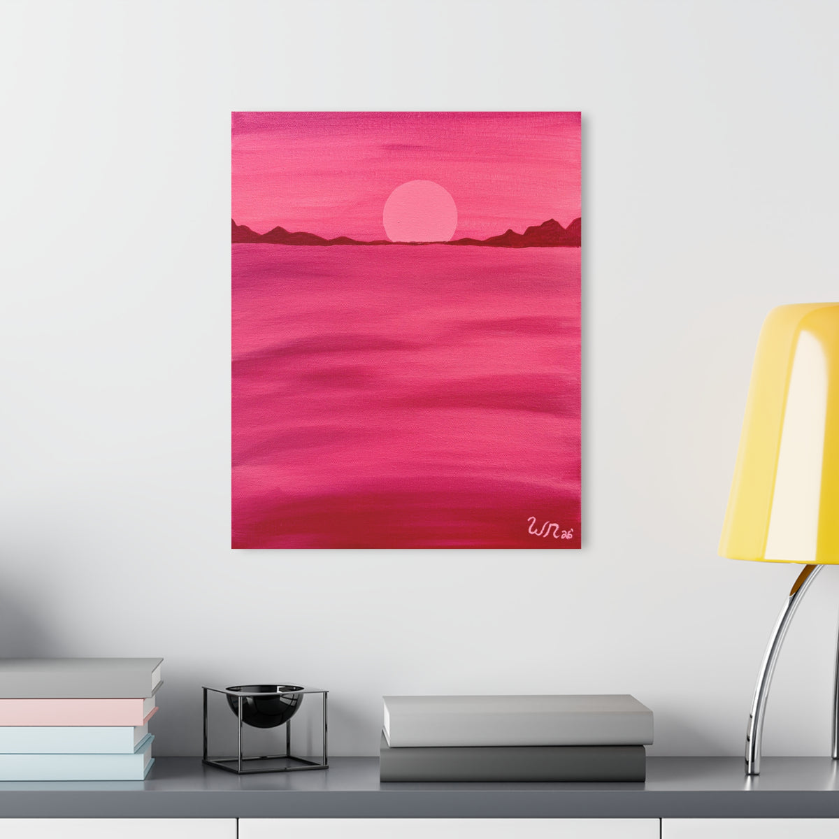 Red Ocean Eclipse- Acrylic Art Print