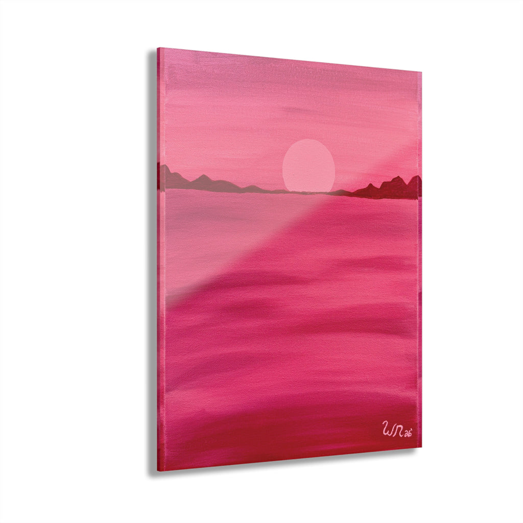 Red Ocean Eclipse- Acrylic Art Print