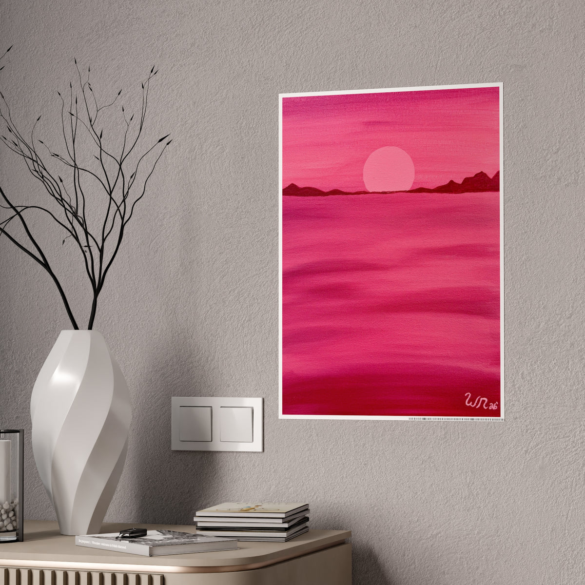 Red Ocean Eclipse- Gloss Art Print