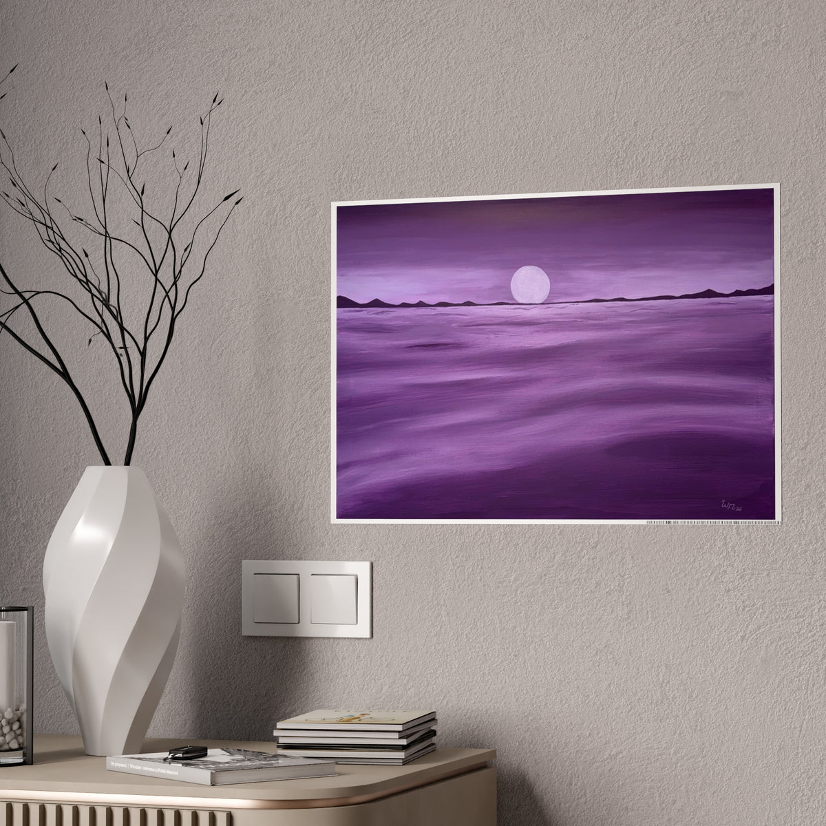 Purple Ocean Eclipse - Gloss Posters