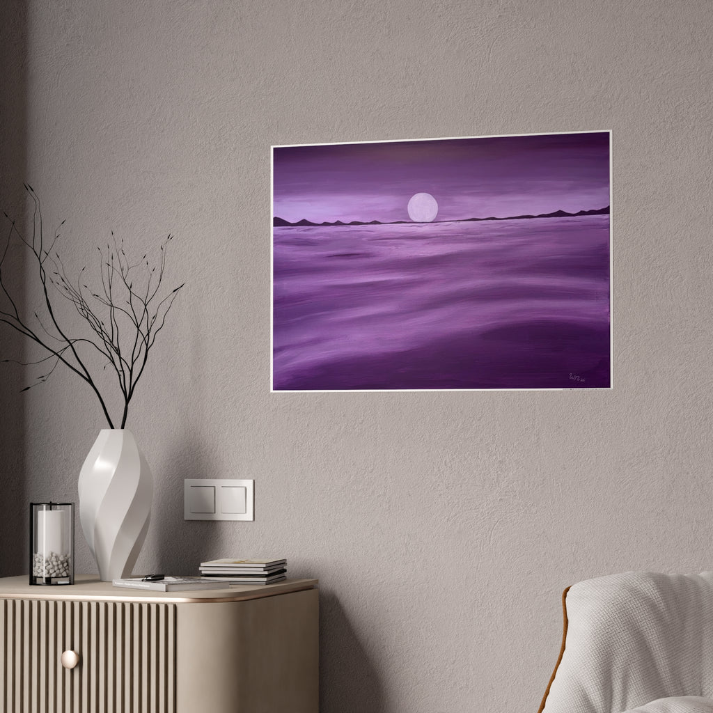 Purple Ocean Eclipse - Gloss Posters