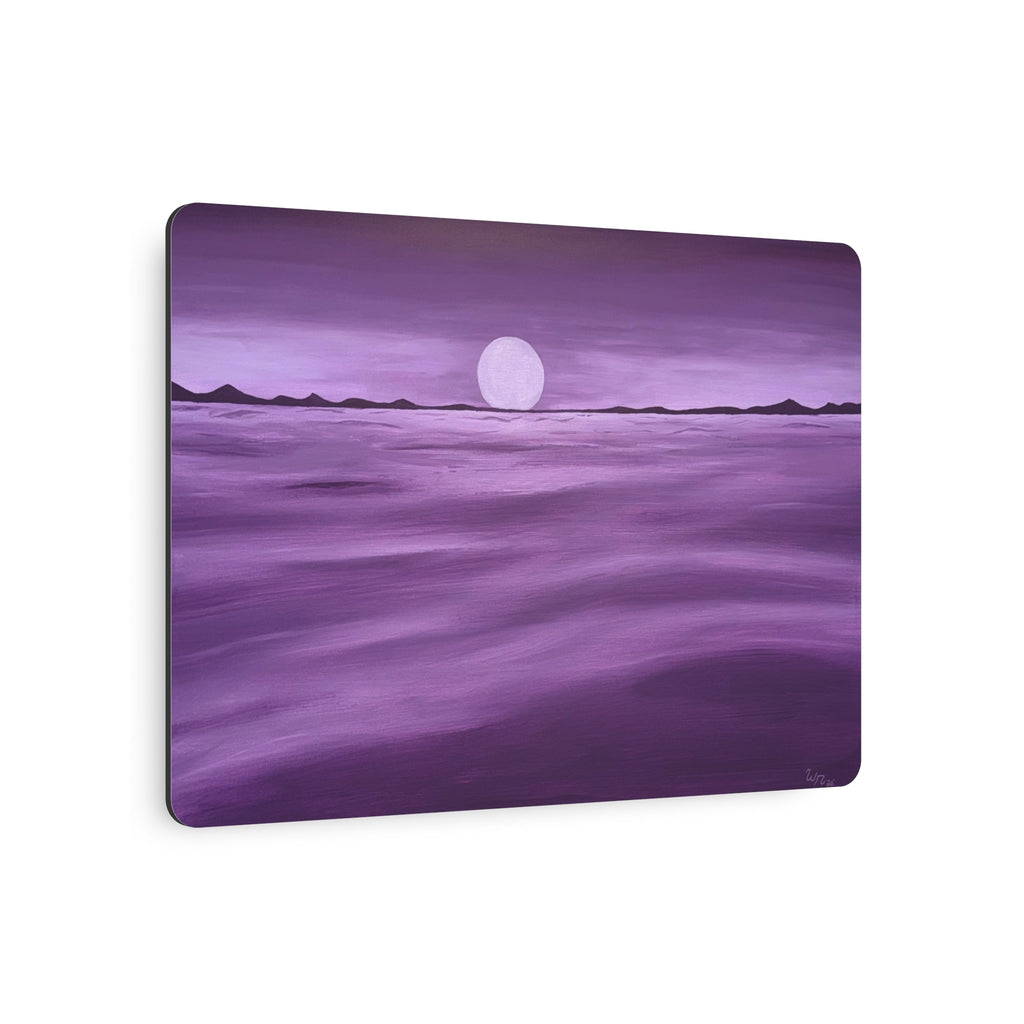 Purple Ocean Eclipse Metal Art Sign