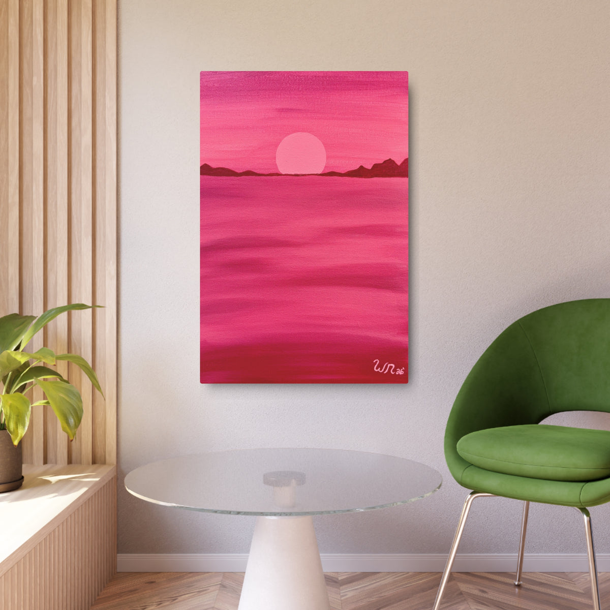 Red Ocean Eclipse - Metal Art Print