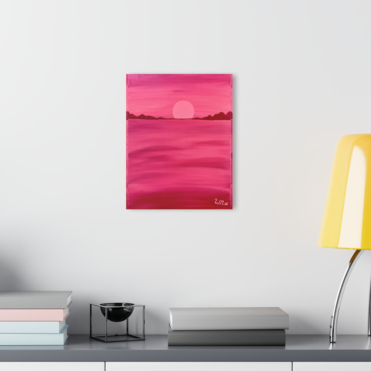 Red Ocean Eclipse- Acrylic Art Print
