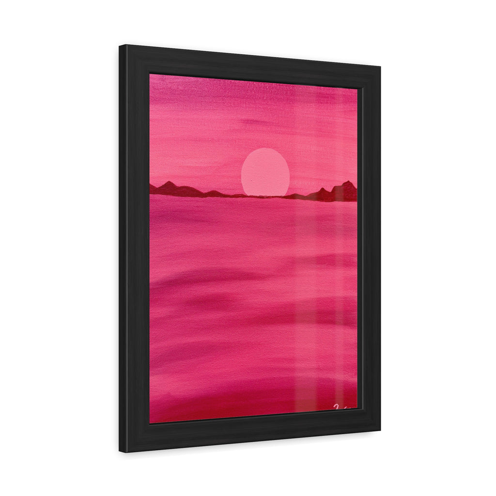 Red Ocean Eclipse - Framed Art Print