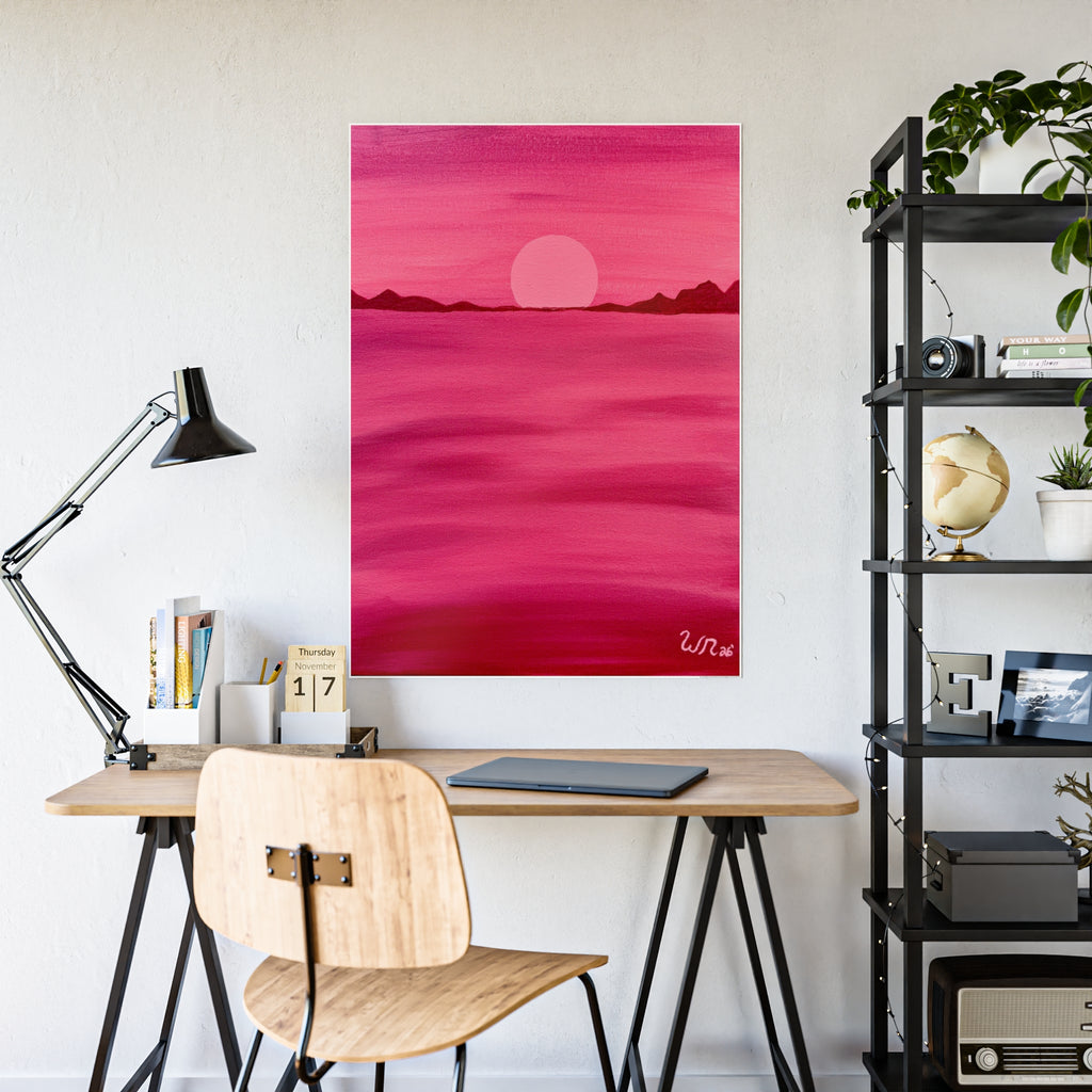 Red Ocean Eclipse- Gloss Art Print