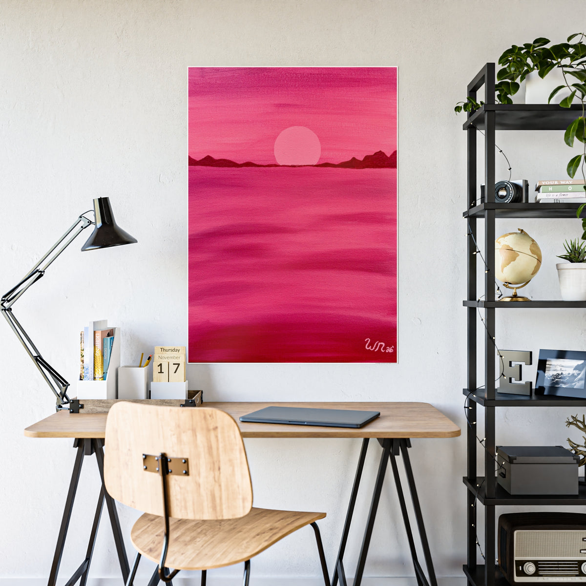 Red Ocean Eclipse- Gloss Art Print
