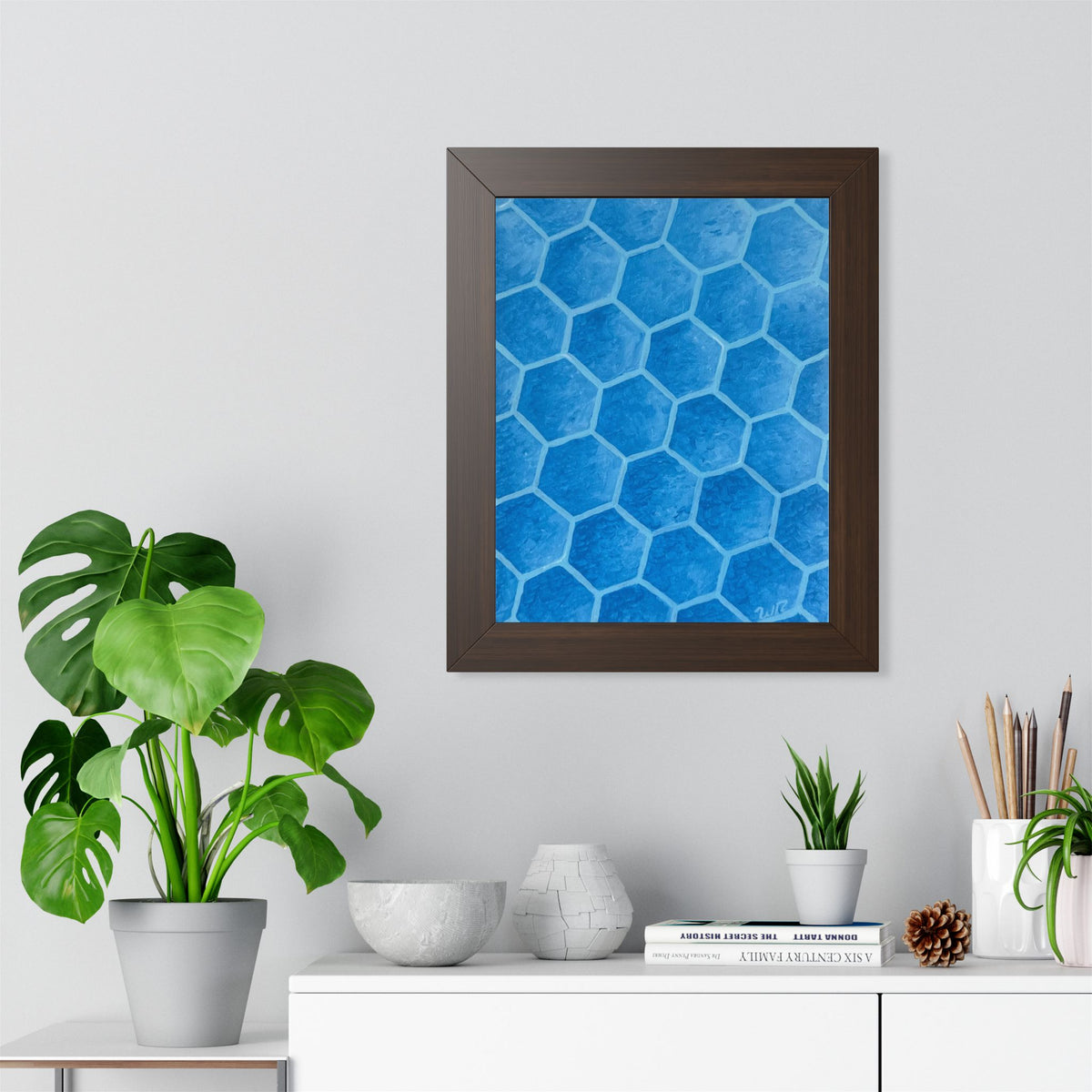 Blueberry Honeycombs - Framed Vertical Poster