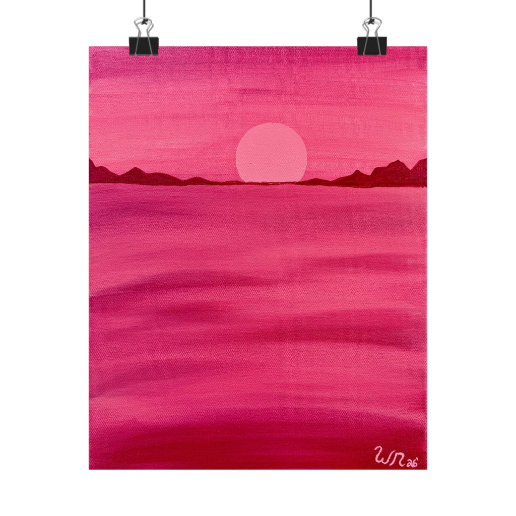 Red Ocean Eclipse- Matte Art Print