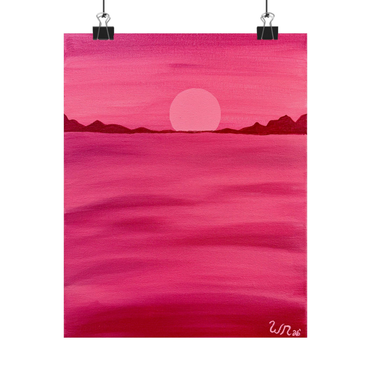 Red Ocean Eclipse- Matte Art Print