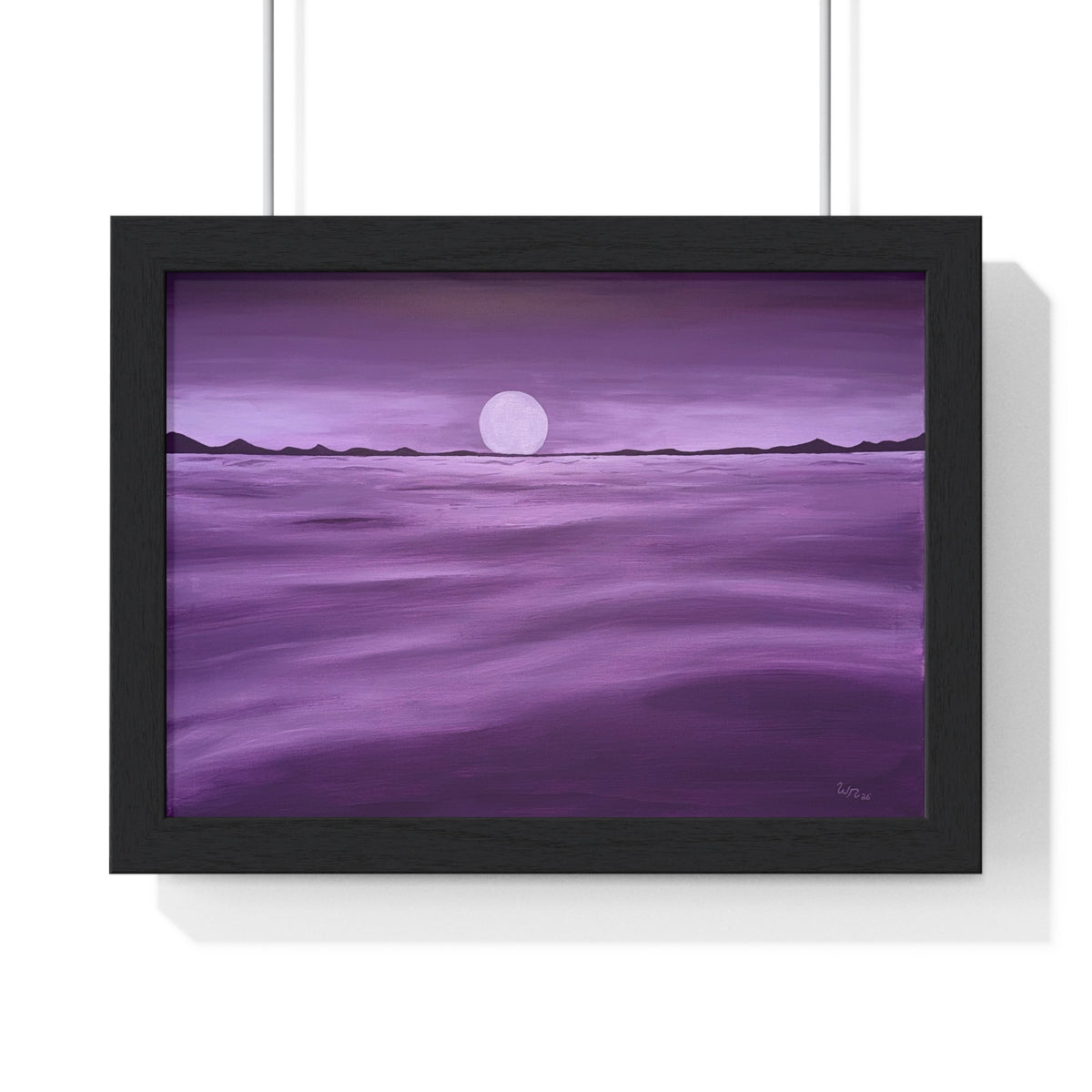 Purple Ocean Eclipse - Horizontal Framed Poster