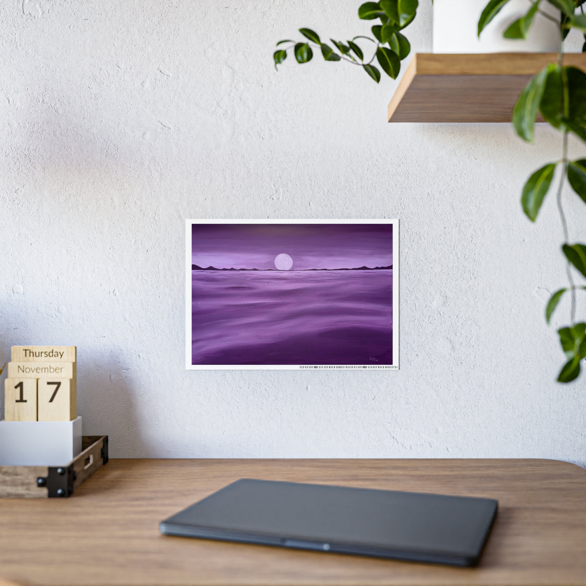 Purple Ocean Eclipse - Gloss Posters