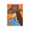 Western Cowgirl Sunset - Art Block
