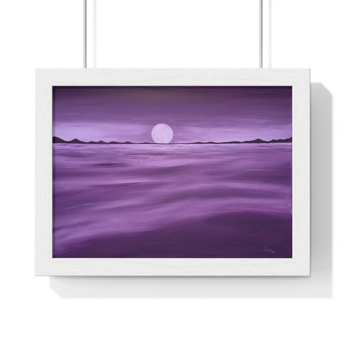 Purple Ocean Eclipse - Horizontal Framed Poster