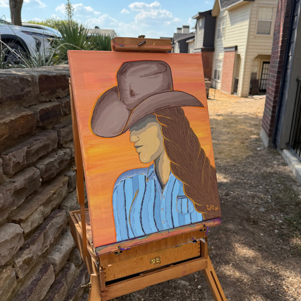 Western Cowgirl Sunset