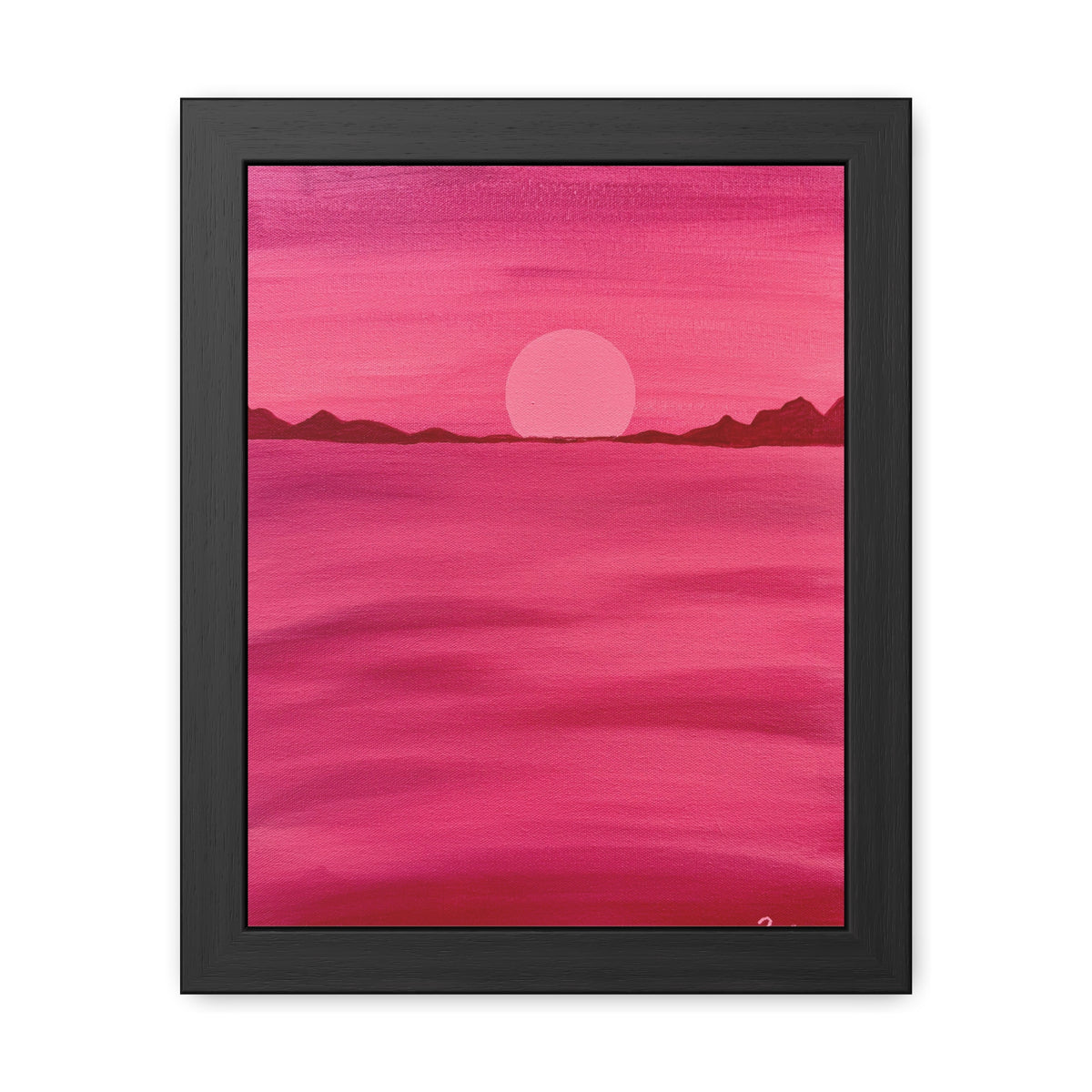 Red Ocean Eclipse - Framed Art Print