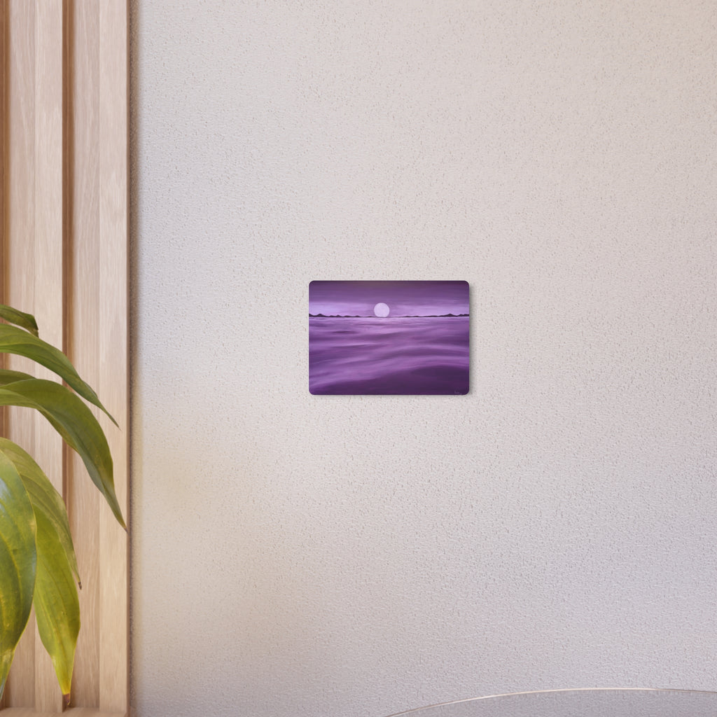 Purple Ocean Eclipse Metal Art Sign