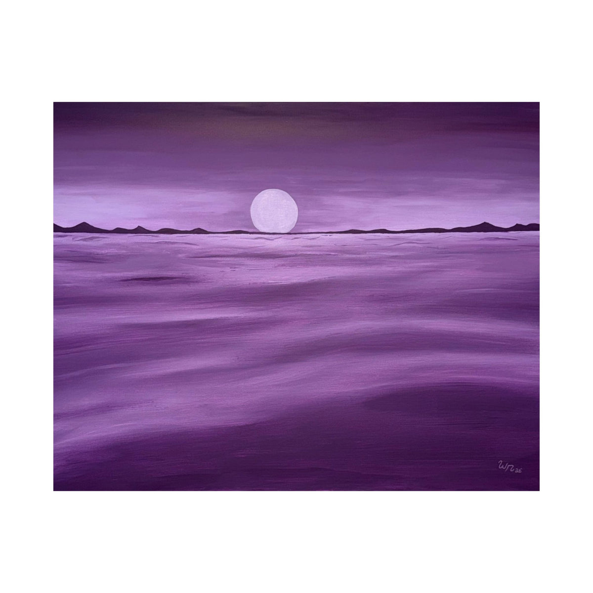 Purple Ocean Eclipse - Matte Horizontal Posters