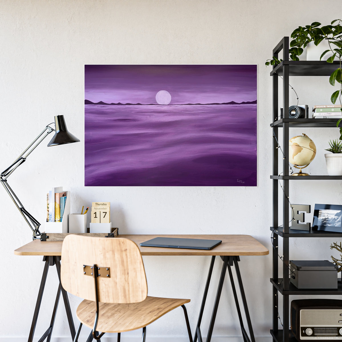 Purple Ocean Eclipse - Gloss Posters