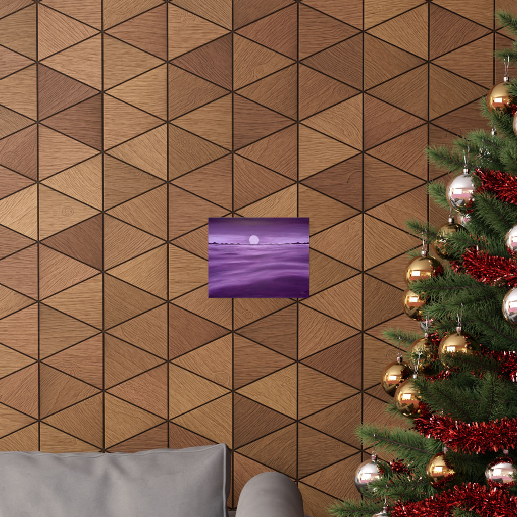 Purple Ocean Eclipse - Matte Horizontal Posters