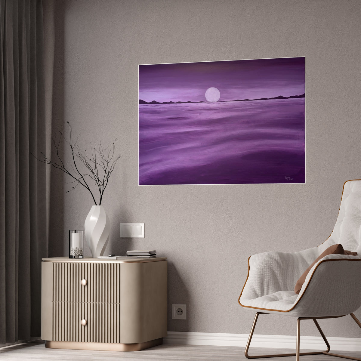 Purple Ocean Eclipse - Gloss Posters
