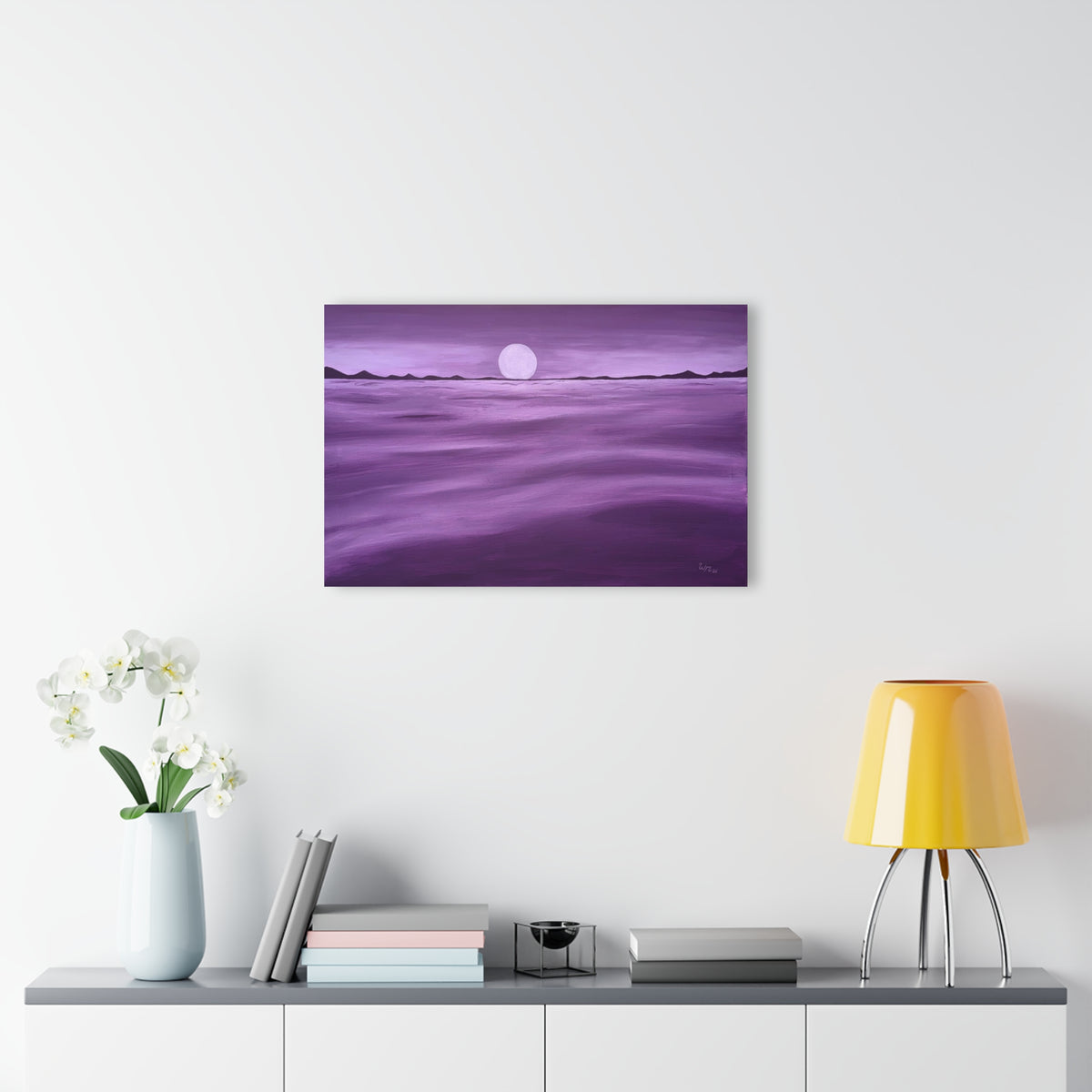 Purple Ocean Eclipse - Acrylic Prints (French Cleat Hanging)