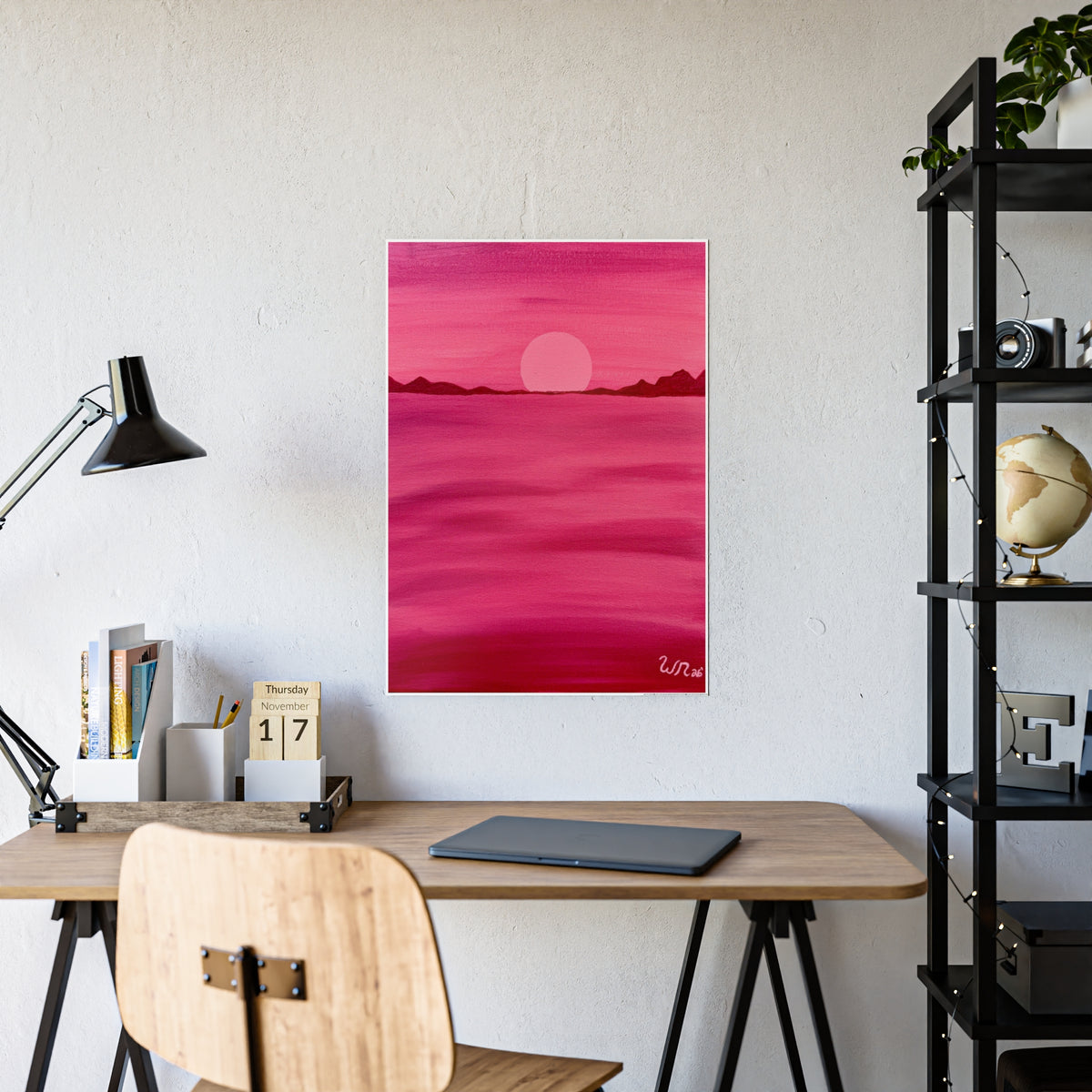 Red Ocean Eclipse- Gloss Art Print