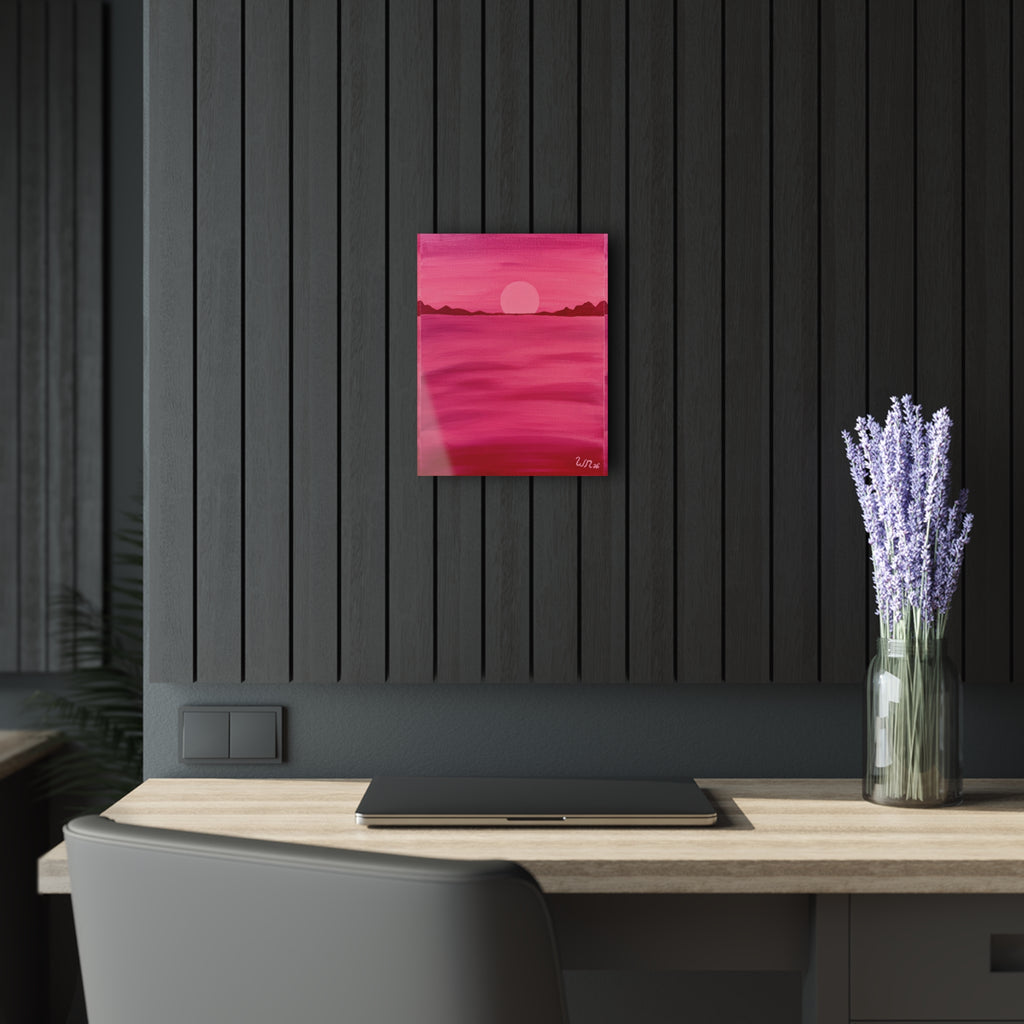 Red Ocean Eclipse- Acrylic Art Print