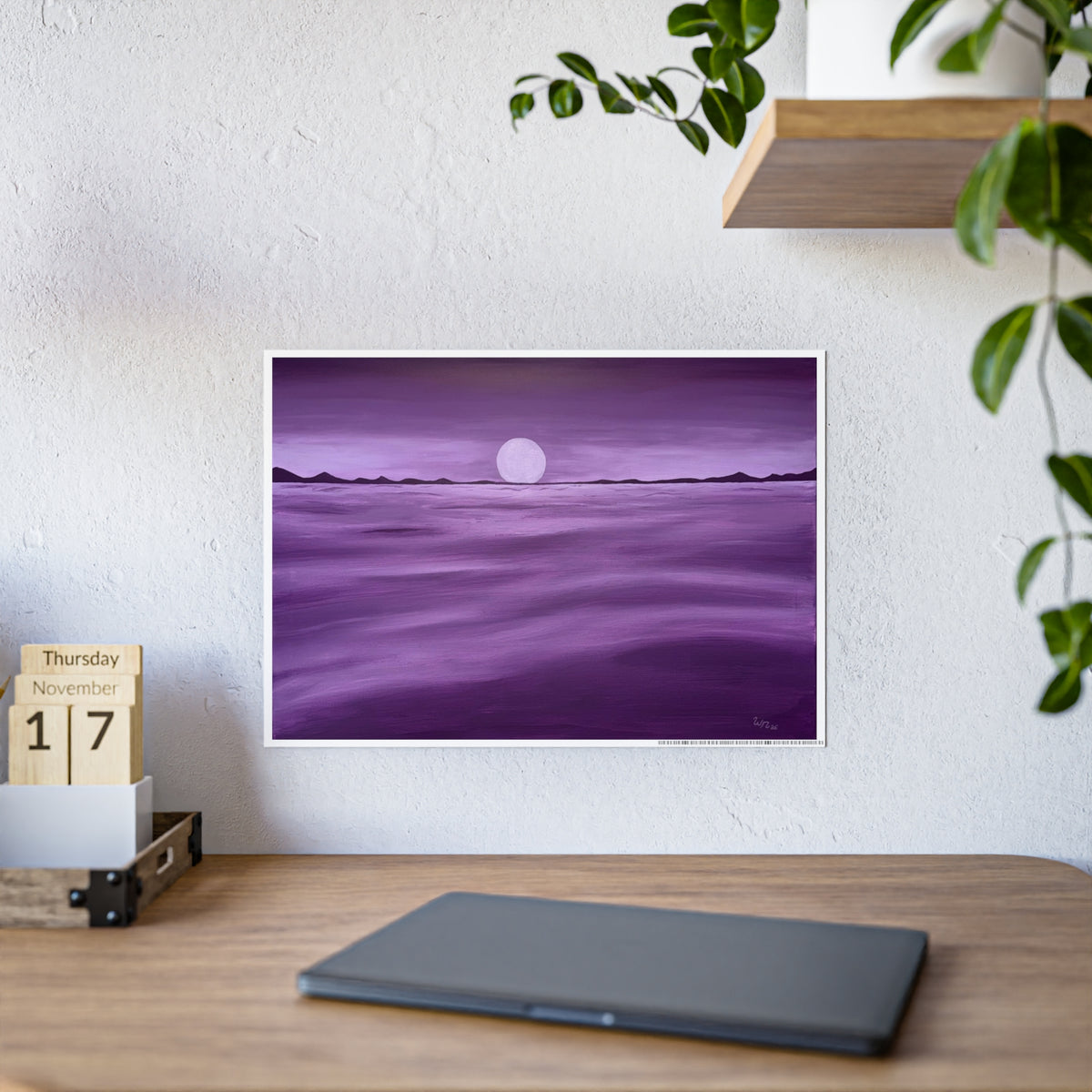 Purple Ocean Eclipse - Gloss Posters