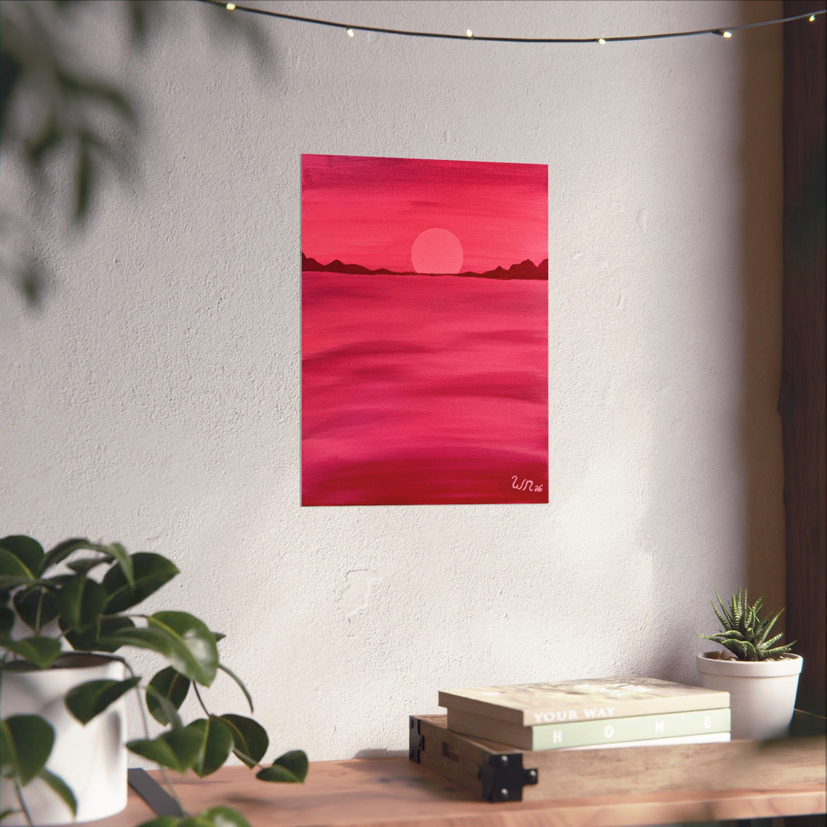 Red Ocean Eclipse- Matte Art Print