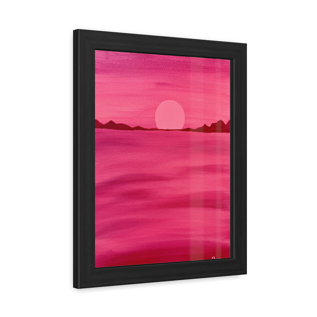 Red Ocean Eclipse - Framed Art Print