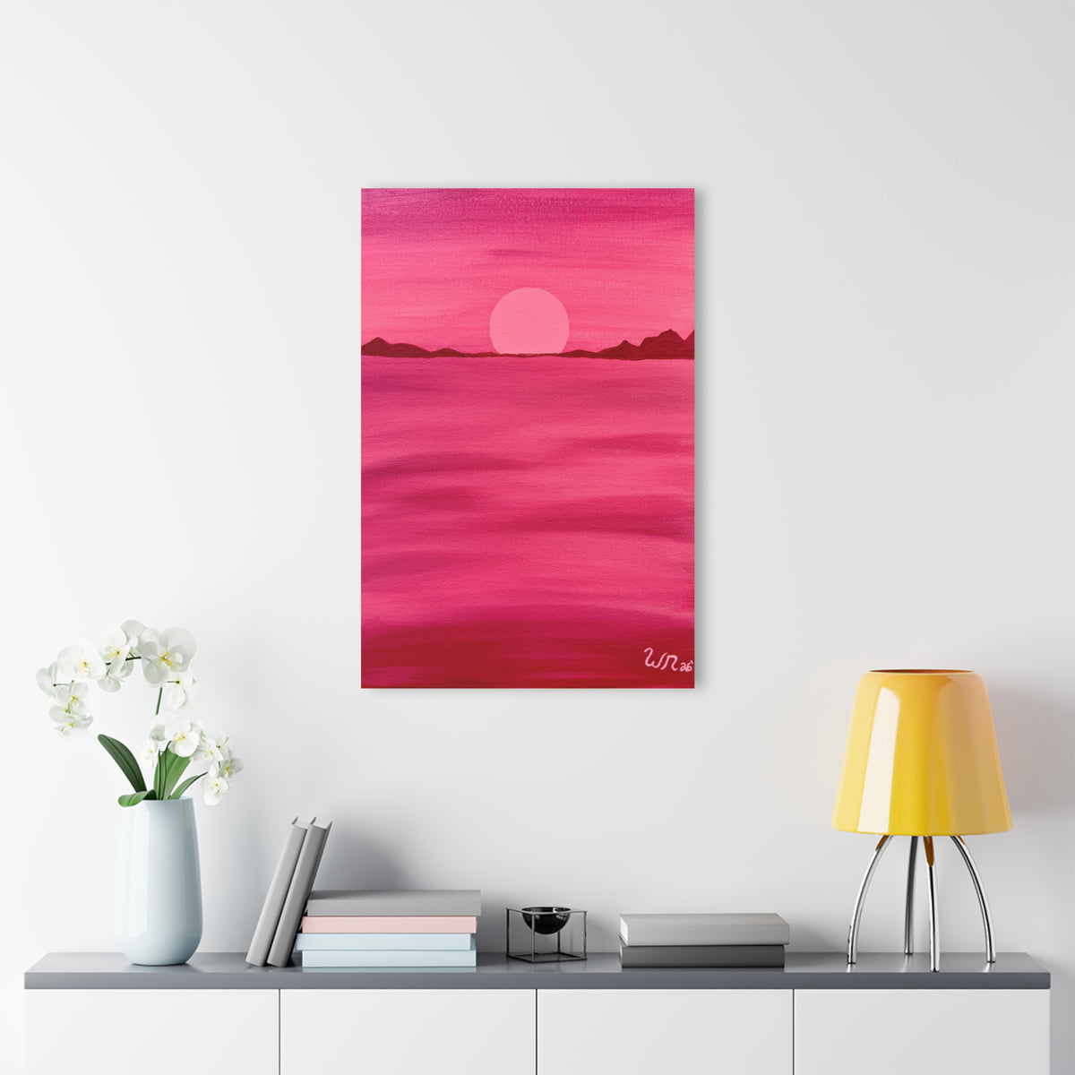 Red Ocean Eclipse- Acrylic Art Print