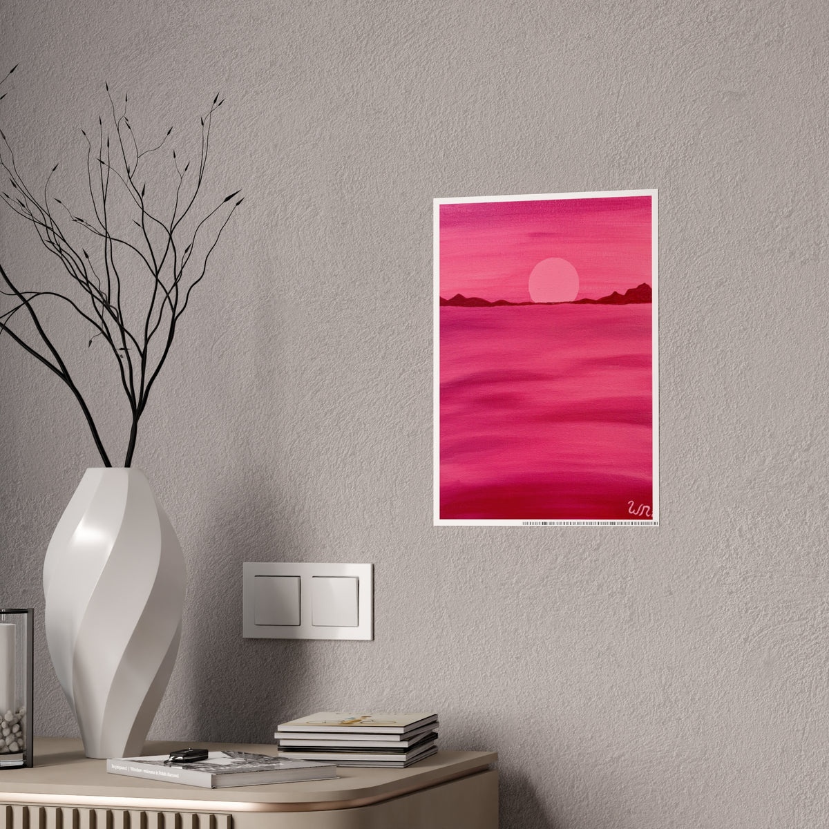 Red Ocean Eclipse- Gloss Art Print
