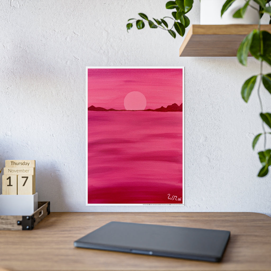 Red Ocean Eclipse- Gloss Art Print